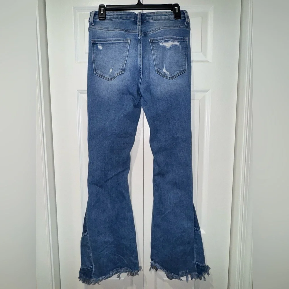 Altar’d State High Rise, distressed, super Flare Jeans size 28. GUC
